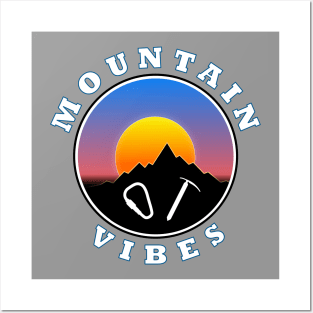 Mountain Vibes - Sun moon - Slogan Design 2 Posters and Art